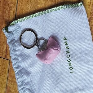 Longchamp Le Pliage Bag Keychain Pink